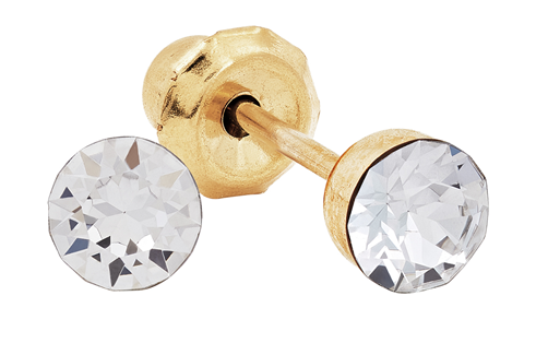 Inverness 302E Krystall Ball Klar Fasettert Gult Gull4mm