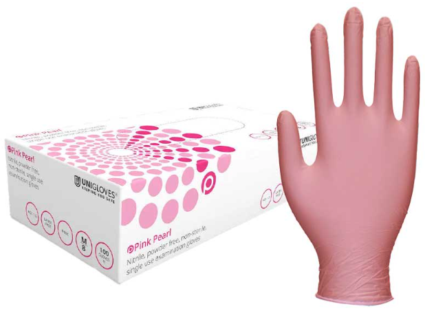 Hansker Unigloves Nitril Pudderfri Rosa X-Small